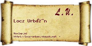 Locz Urbán névjegykártya